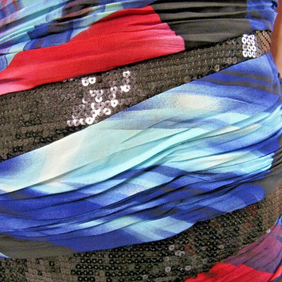 Mini Dress Size 6 Black Sequins Multicolor Lipsy London Sparkling Bodycon Sexy - Picture 6 of 13